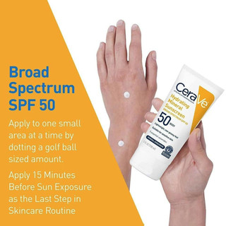  Kem Chống Nắng Cerave Hydrating Mineral Sunscreen Body SPF50 150ml 