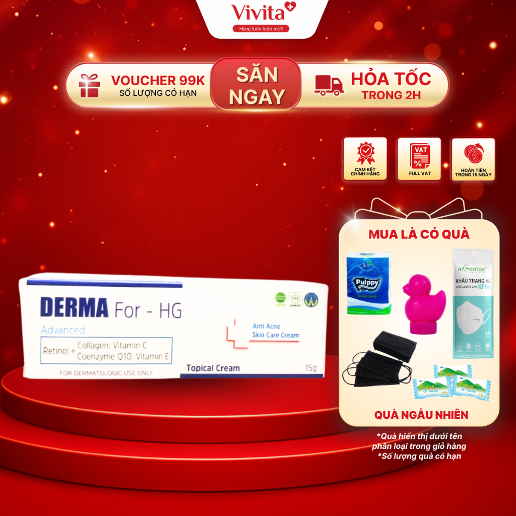 Kem Bôi Mụn Derma For -HG Cho Làn Da Sạch Mụn (Tuýp 15 g)