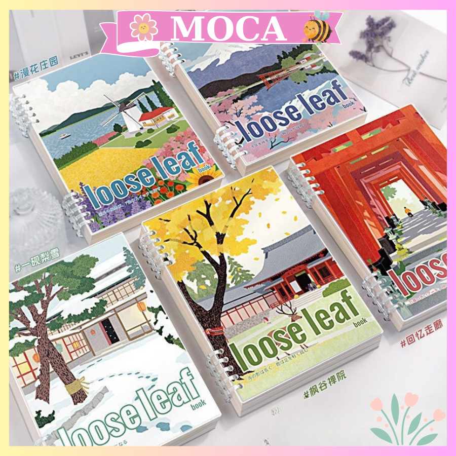 Sổ Vở Còng Thay Được Giấy A5 B5 120 Trang Kẻ Ngang Caro 80/100 GSM MOCA