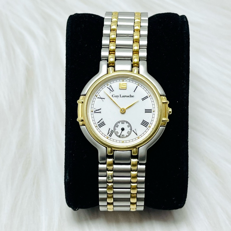 Đồng hồ pin nữ kim rốn hiệu Guy Laroche bọc vàng đờ mi 31mm - Thuỵ Sỹ [Chính hãng/Nhật bãi]