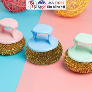 Cọ Xoong Nồi K8 BÚI SẮT KHÔNG RỈ Siêu Bền Có Tay Cầm Sạch Sẽ Tiện Lợi