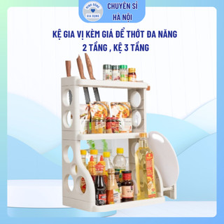 Kệ gia vị kèm giá để thớt đa năng 2 tầng , kệ 3 tầng