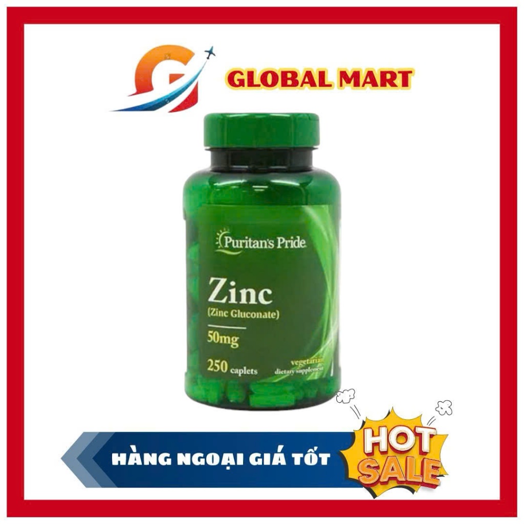Viên bổ sung kẽm cho người lớn Puritan’s Pride ZinC 50mg - Nội địa Mỹ
