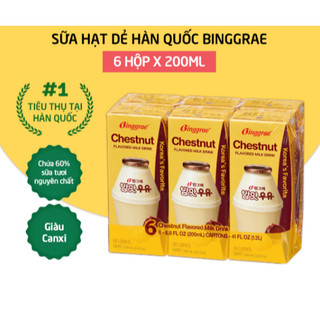 Sữa Hạt Dẻ Milk Binggrae Hàn Quốc - Lốc 6 Hộp