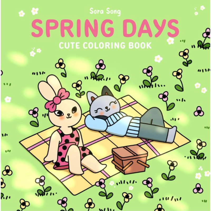 (42 tranh dày 180gsm) Bộ tranh tô màu những ngày mùa xuân “SPRING DAYS”