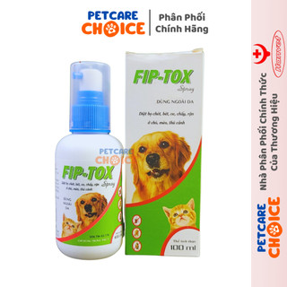 Hanvet Chai Xịt Ve Rận Bọ Chét FIPTOX Spray Cho Chó Mèo - Chai 100ml