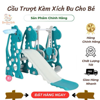 Bộ cầu trượt xích đu bóng rổ cho bé 602 - kèm bóng rổ-Bon Bon Kids