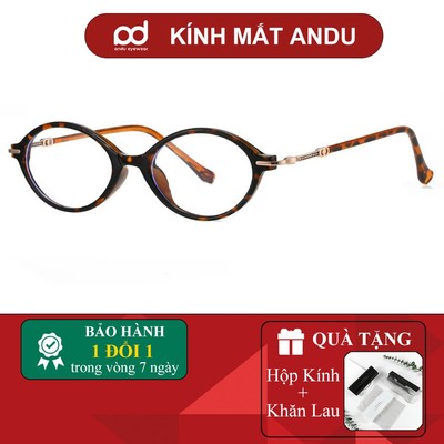 Gọng kính cận thời trang nam nữ ANDU dáng bầu dục chất liệu nhựa phong cách Y2K - 86060
