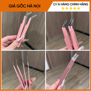  Nhíp Gắn Mi Giả Đầu BằngThép Không Gỉ Nhíp Gắn Lông Mi Dày Dặn Chắc Tay 