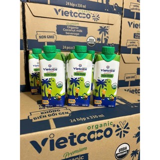 (Tổng kho sỉ hà nội) SỮA DỪA Organic Vietcoco 330ml / 1 thùng 24 hộp
