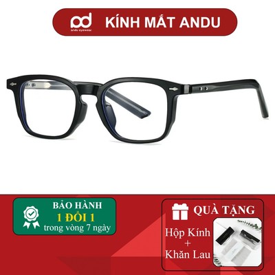 Gọng kính cận thời trang nam nữ ANDU dáng vuông cổ điển chất liệu nhựa cốt kim loại - 28031