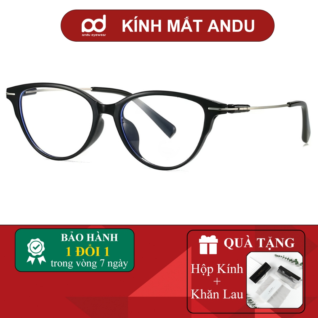 Gọng kính cận thời trang nữ ANDU dáng mắt mèo phong cách sang trọng nữ tính- 86065