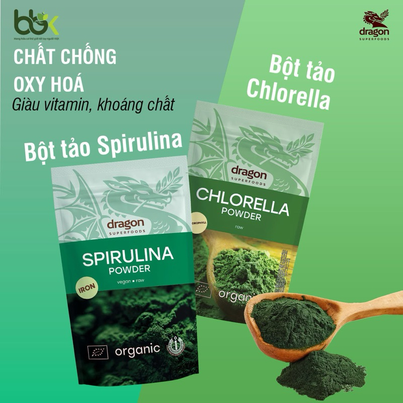 TẢO XOẮN SPIRULINA, TẢO LỤC CHLORELLA DRAGON SUPERFOODS