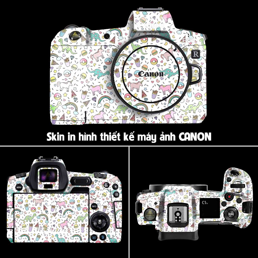 Dán Skin Họa Tiết Canon R/Rp/R3/R5/R6/R6II/R7/R8/5D/5D2/5D3/5D4/800D,M50 | Khuôn Cắt CNC Chống Xước