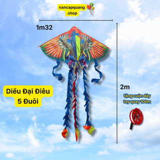  Diều Phụng 5 đuôi 4 đuôi 3 đuôi diều thả cho bé tặng kèm cuộn dây dù tay quay 100m 
