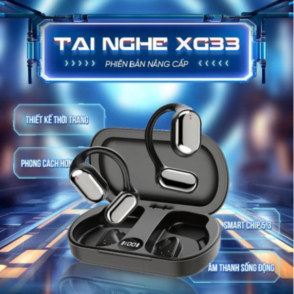 Tai Nghe Bluetooth Thể Thao XG33 Thiết Kế Treo Vành Tai, Tai Nghe Cảm Ứng Vân Tay Tích Hợp Micro