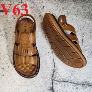 Dép Da Nam Cao Cấp, Dép Da Bò Đế Cao Thương Hiệu Tonavy, Đế Kếp Khâu Bề Mặt Massage Chống Tê Bì Chân Mã Dép Rọ