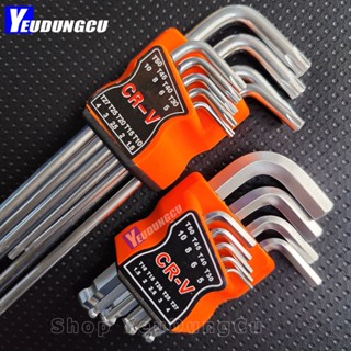 Bộ Lục Giác Hoa Thị Đa Năng 9 Chi Tiết - Lục giác Bi, Đầu Bông - Thép CR-V Siêu Cứng