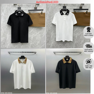  Áo Polo Nam. Áo Polo Nam Nữ Phối Cổ Bẻ Dệt Chun Chữ Quanh Cổ Kẻ Sọc Be Đen Đỏ Kiểu Dáng Đơn Giản Basic. 
