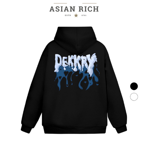 Áo Hoodie Asian Rich Premium Nỉ Dekkry Tan Chảy Lửa Xanh Frozen Flow Blue Flame