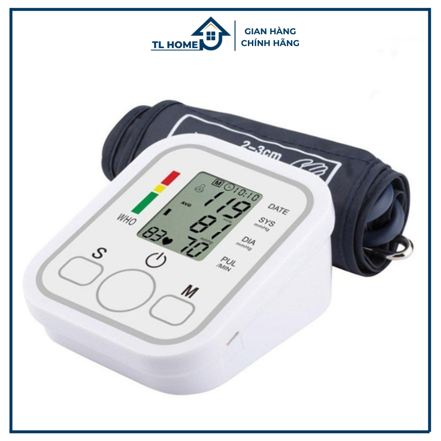 Máy đo huyết áp điện tử, đo bắp tay sử dụng pin và cáp, hỗ trợ giọng đọc tiếng việt- TL HOME