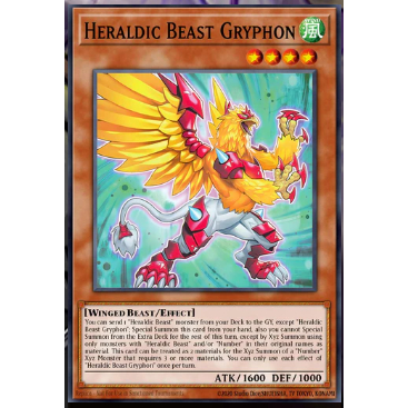 Thẻ bài Yugioh chính hãng UK ALIN-EN009 “Heraldic Beast Gryphon" Super Rare