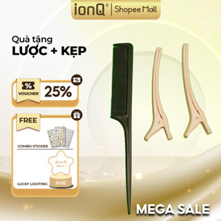 Lược và kẹp tóc khi mua Lược điện chải tóc ionQ Silky 200 triệu ion âm lõi gốm T-Gross chăm sóc tóc suôn mượt