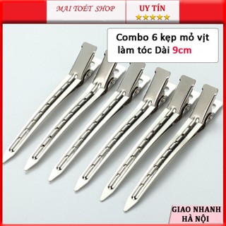 Sét 6 Kẹp Tóc Kẹp Mỏ Vịt Kim Loại Cố Định Tóc