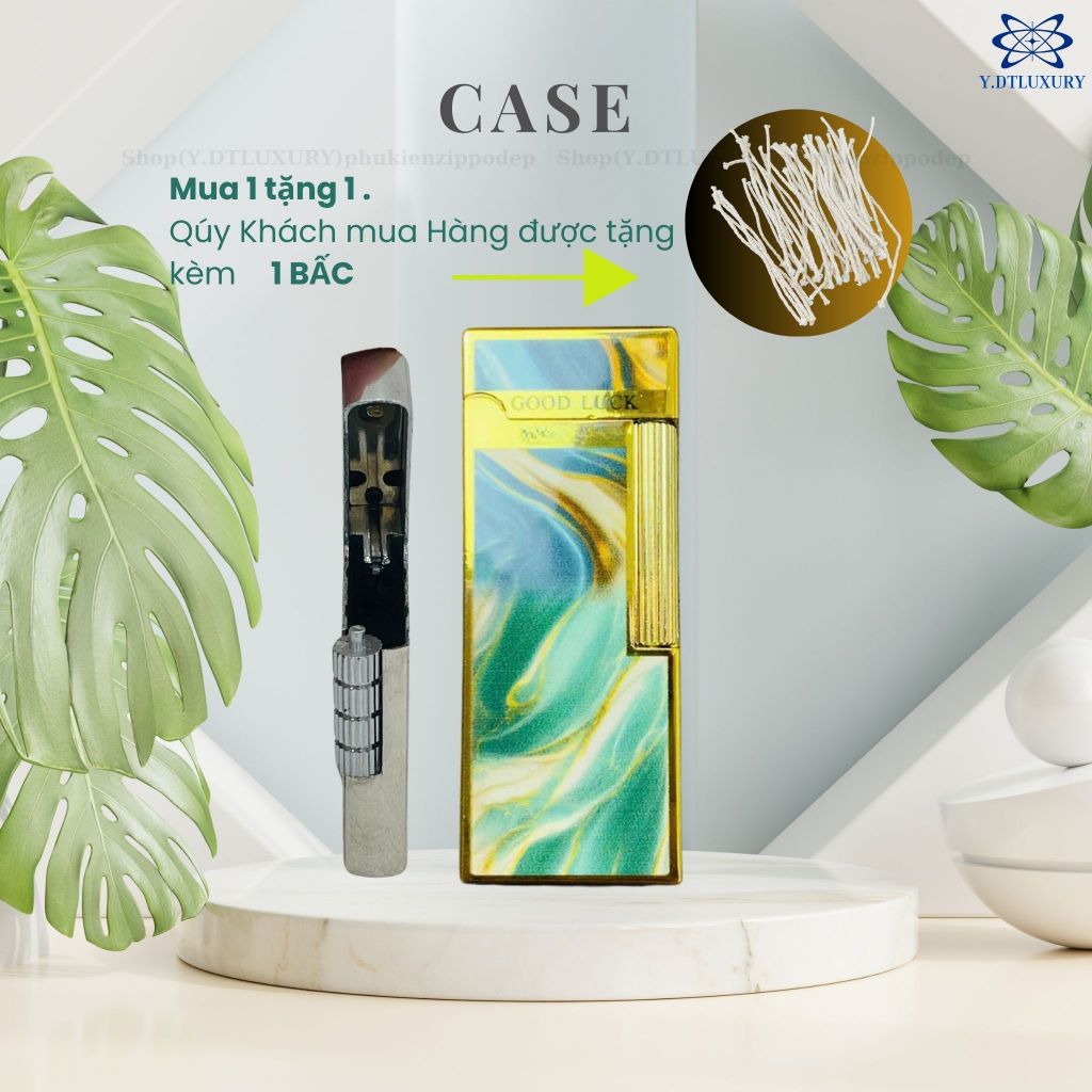 Case Dupont độc lạ, SLIM XANH KHẢM ,tặng  BẤC zippo (YDSLXANHLAM) Không Bao Gồm Nhiên Liệu