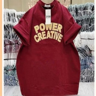 Áo thun tay nữ lỡ form rộng chất cotton su unisex in chữ POWER phong cách Hàn Quốc CAMASTORE M576