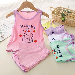 Bộ*Hibaby* sát nách mát mẻ dễ thương cho bé chất liệu cotton mềm nhẹ mịn mát co dãn tốt( 14kg-50kg).