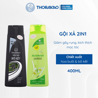 [VHLxThorakao] COMBO Gội Xả 2IN1 THORAKAO Kích Mọc Tóc Giảm Gãy Rụng Tóc Đen Mượt 400ML X2