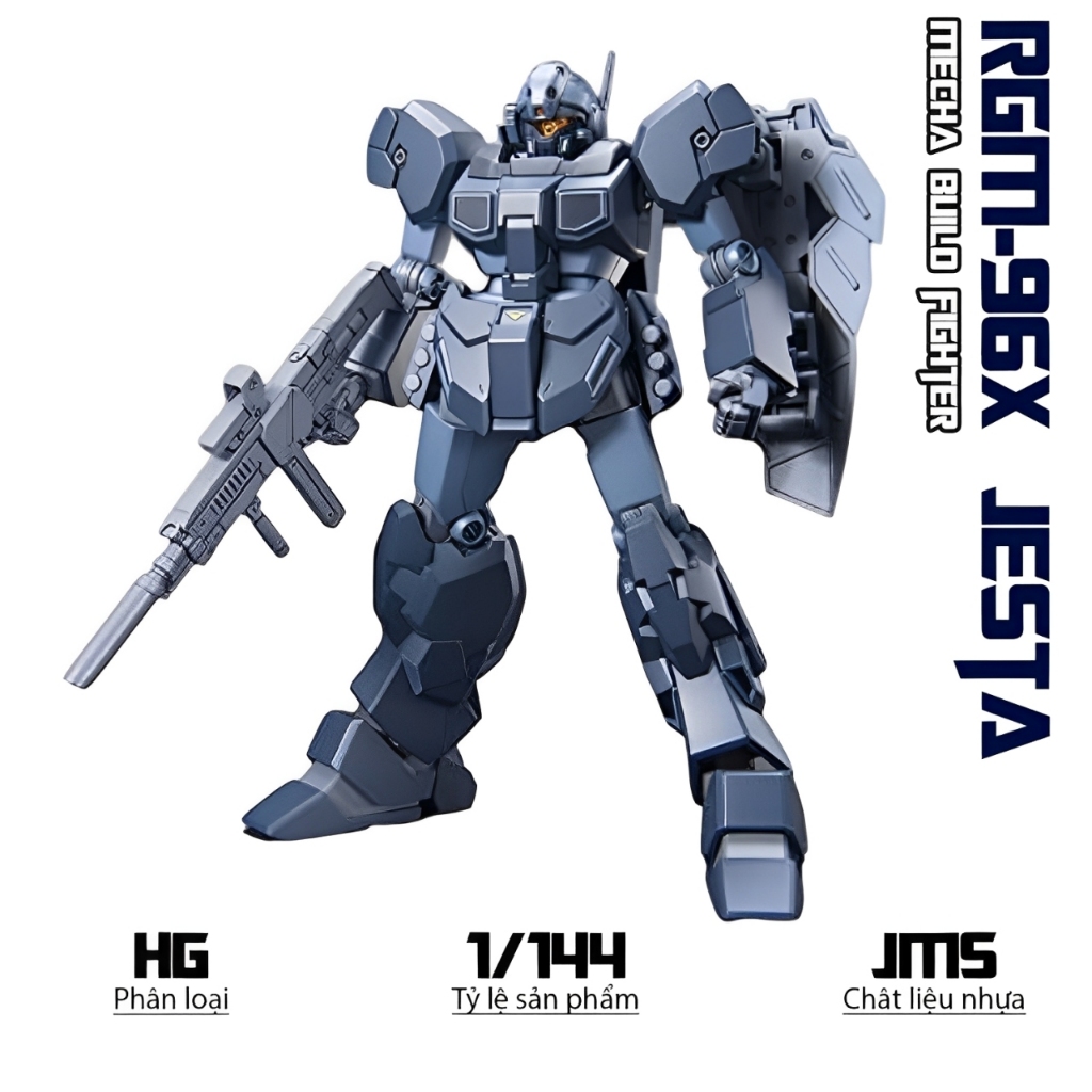 Mô hình HG RGM-96X Jesta, 1/144 Mobile Suit, Đồ chơi lắp ráp nhựa