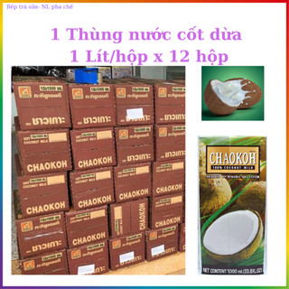  Sỉ 1 thùng cốt dừa chaokoh thái lan hộp 1 lít x 12 hộp 