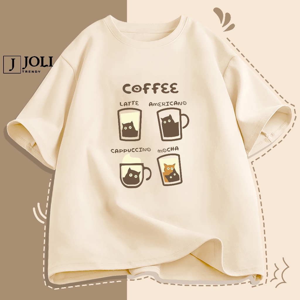 Áo Thun Nam Nữ Unisex Tay Lỡ By JOLI Mã TN Coffee In Hình Chất Cotton Form Rộng Phong Cách Ulzzang J Joli Trendy | BigBuy360 - bigbuy360.vn