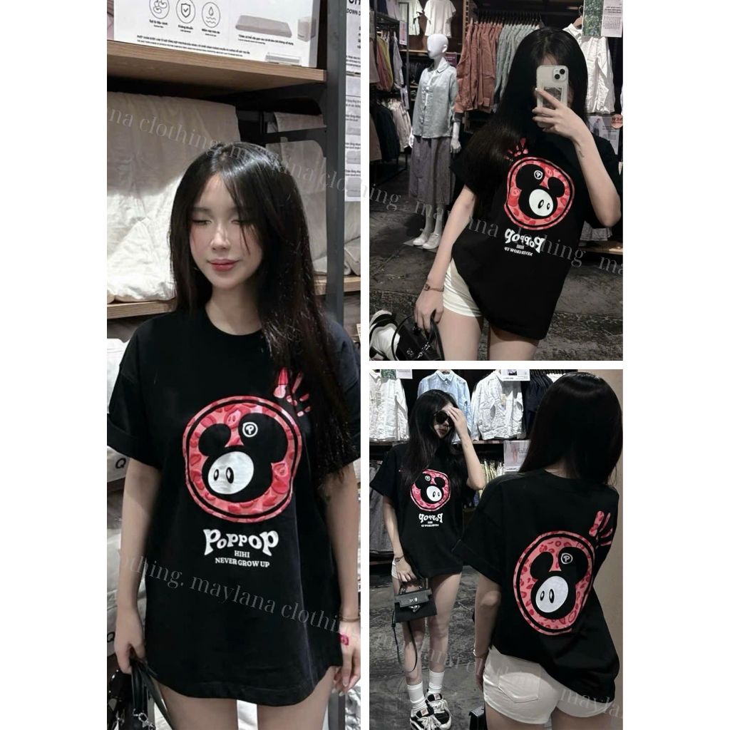 Tổng Hợp Những Mẫu Áo Thun Poppop Hottrend Hàng 100% Cotton - Áo Phông Poppop Unisex Form Rộng
