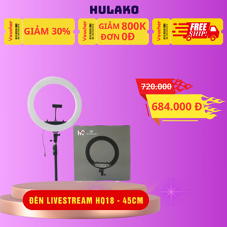 Bộ Đèn Livestream HQ18(45cm) HULAKO Cung Cấp Ánh Sáng Livestream, Làm Spa, Điều Chỉnh Độ Sáng, Kèm Chân cao cấp