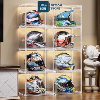 Hộp Trong Suốt Trưng Bày Mũ Bảo Hiểm ENODA HOME, Hộp Mica, Hộp Nhựa Đựng Giày,Túi Xách HTS040