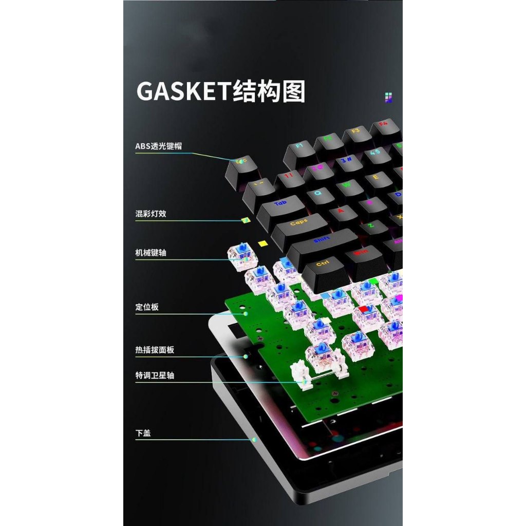 Bàn phím cơ gaming Black Shark K104 Tặng kèm kê tay tháo rời - Led RGB - Antighosting full phím - Khung viền kim loại | BigBuy360 - bigbuy360.vn