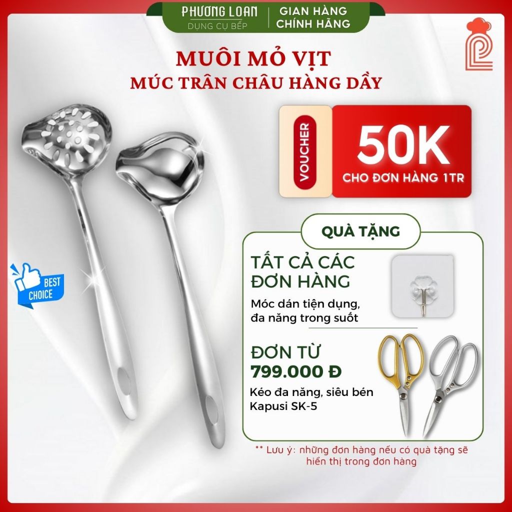Muôi Mỏ Vịt Inox Đa Năng – Múc Trân Châu, Canh, Thạch, Phục Vụ Quán Trà Sữa & Bếp Gia Đình Tiện Dụng