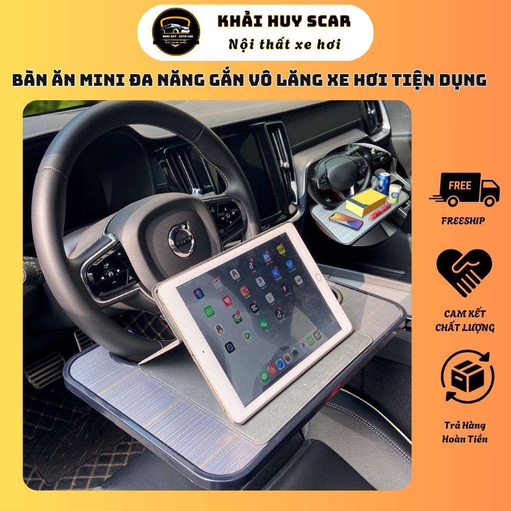 Giá Đỡ Máy tính Bảng,Laptop - Khay Đựng Cốc,Bàn Ăn Mini Đa Năng Gắn Vô Lăng Xe Hơi Tiện Dụng - Khải Huy Scar