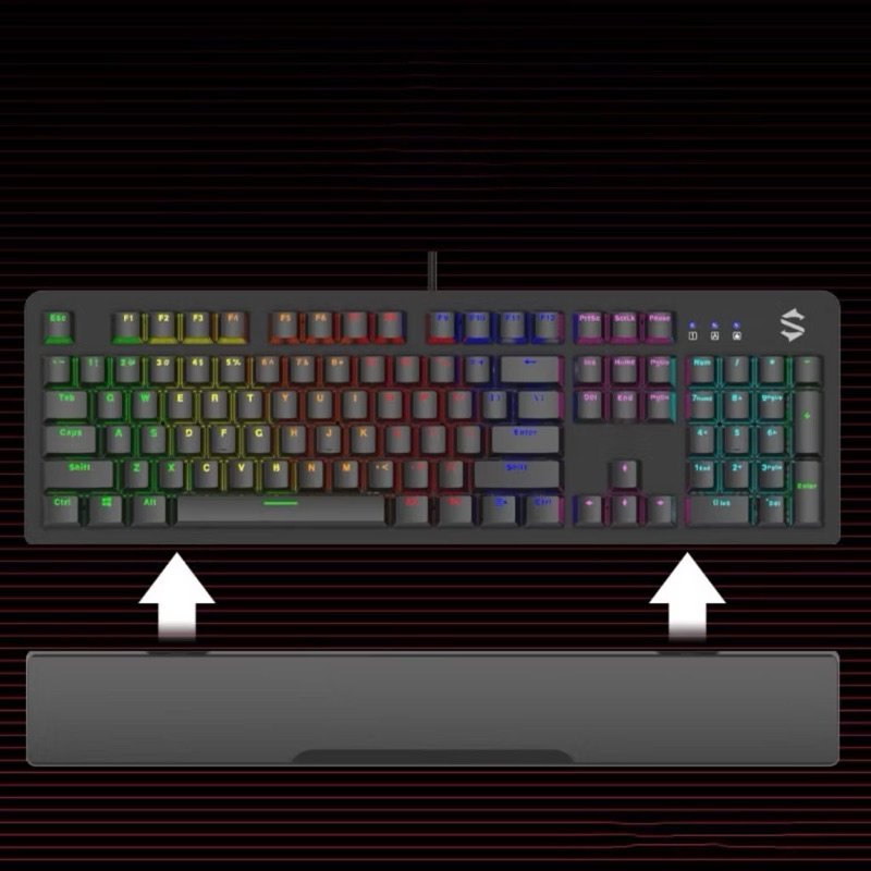 Bàn phím cơ gaming Black Shark K104 Tặng kèm kê tay tháo rời - Led RGB - Antighosting full phím - Khung viền kim loại | BigBuy360 - bigbuy360.vn