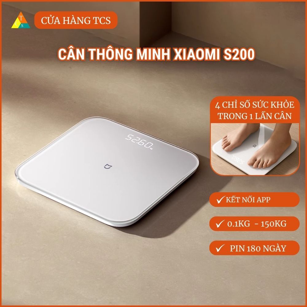 Cân điện tử sức khỏe XM Mijia Scale S200, theo dõi cân nặng, BMI