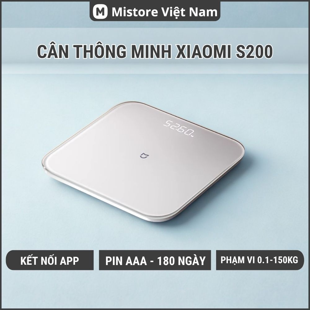 Cân điện tử sức khỏe XM Mijia Scale S200, theo dõi cân nặng, BMI, kết nối app/Cân điện tử milife S20