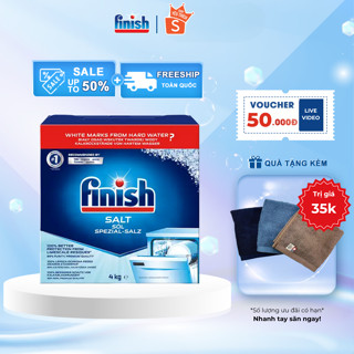 Muối rửa bát chén Finish hộp 4kg nhập khẩu EU [TIẾT KIỆM] loại bỏ tạp chất trong nước, kết tủa trong máy