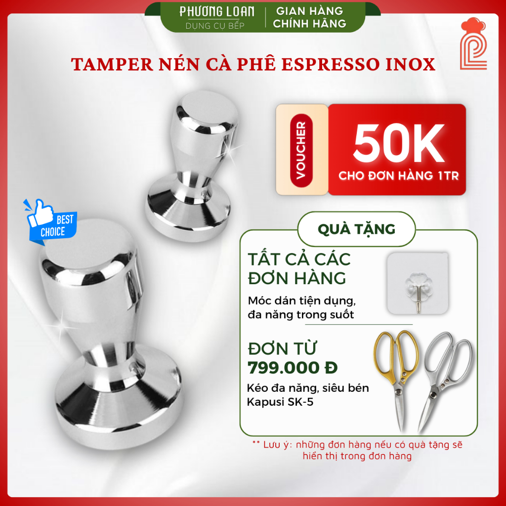 Tamper nén cà phê Espresso Inox