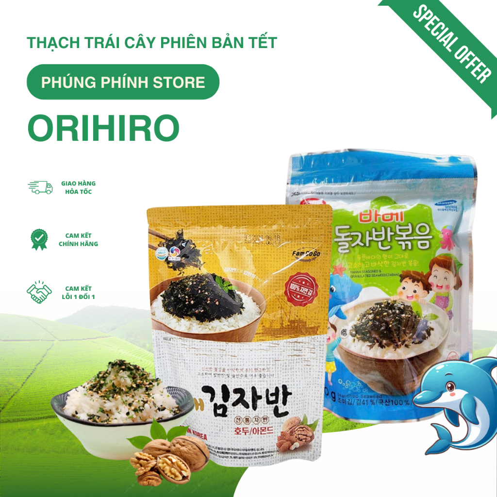 Rong biển trộn cơm rắc cơm Hàn Quốc Mirae và Famcoco