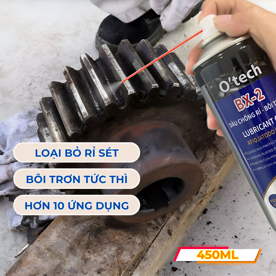 Xịt chống rỉ sét, dầu bôi trơn đa năng O'TECH BX-2 Lubrcant oil Chống trôi bằng nước và không bị khô