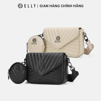 Túi xách nữ da thật ELLY ET189 túi đeo vai đeo chéo cao cấp kèm túi mini thời trang