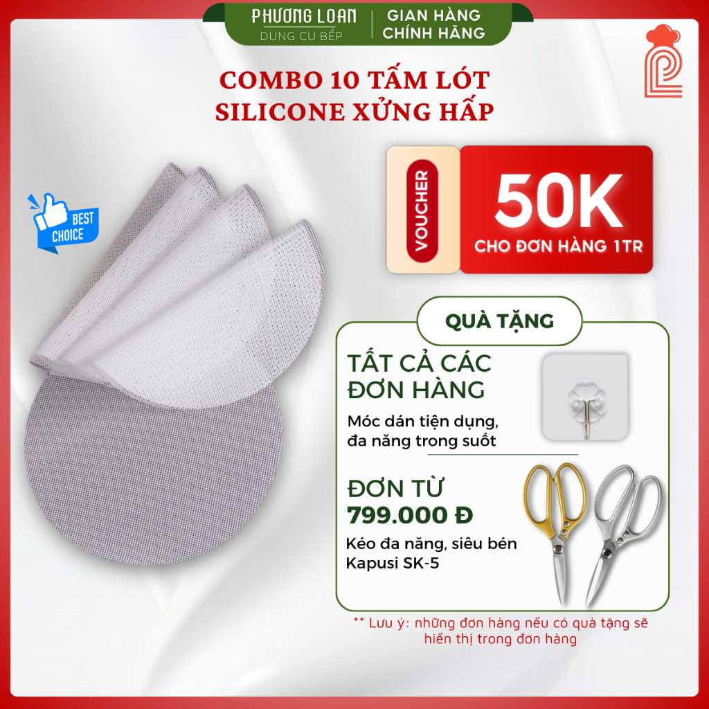 Combo 10 Tấm lót Silicone xửng hấp
